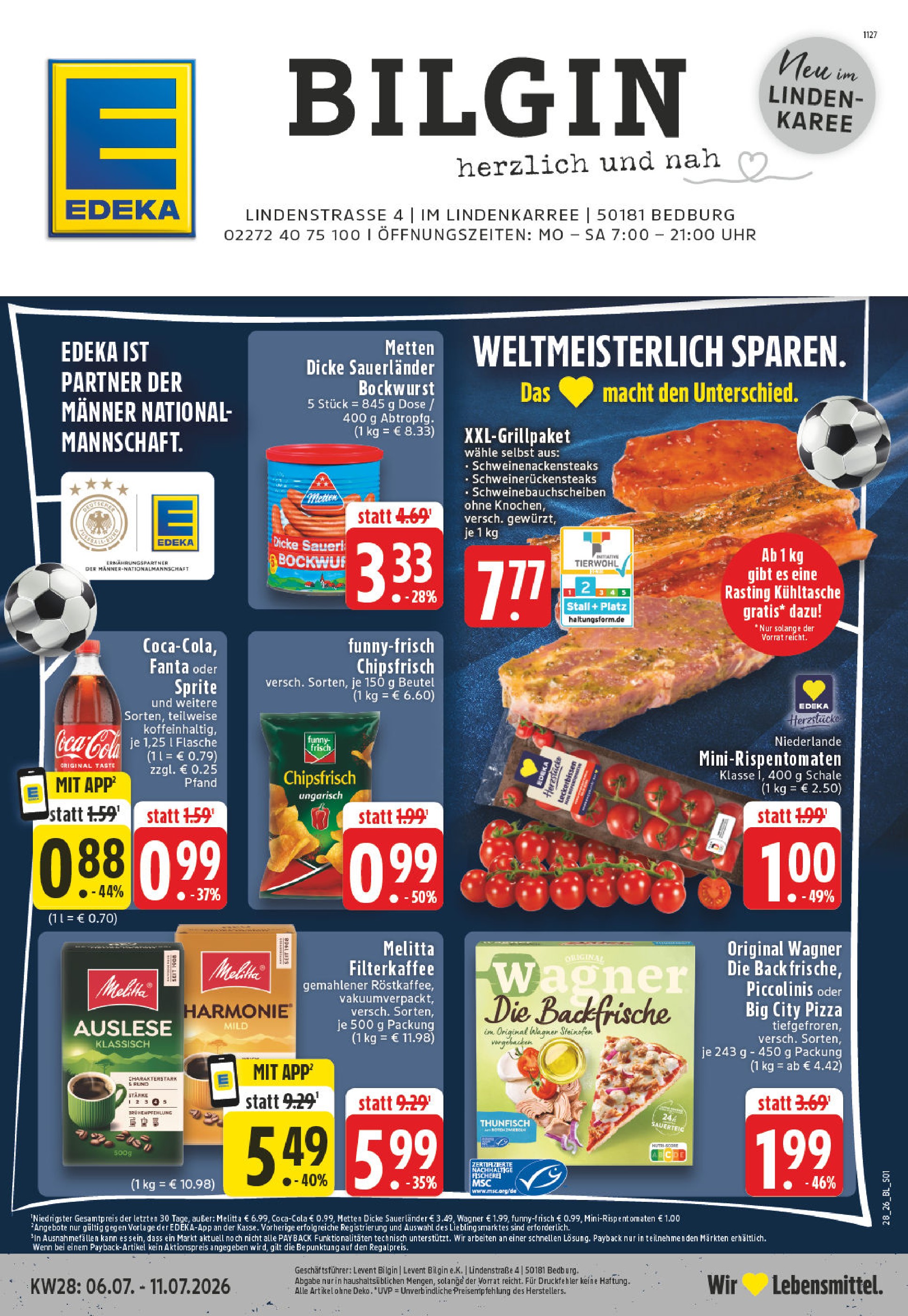 Aktueller EDEKA Discounter Prospekt in Elsdorf und Umgebung, "Aktuelle Angebote" mit 24 Seiten, 06.07.2026 - 11.07.2026